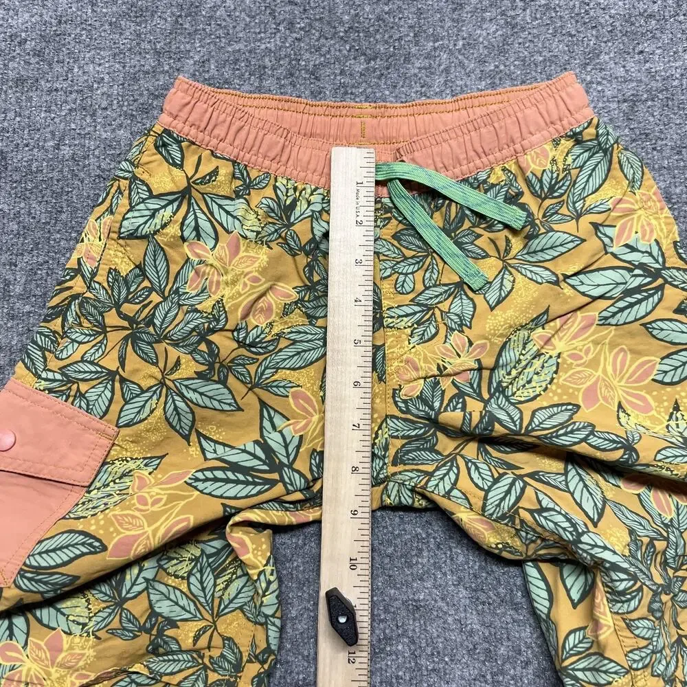 Patagonia Baggies Shorts Boys Medium Yellow Floral Swim Trunks Mesh Lined